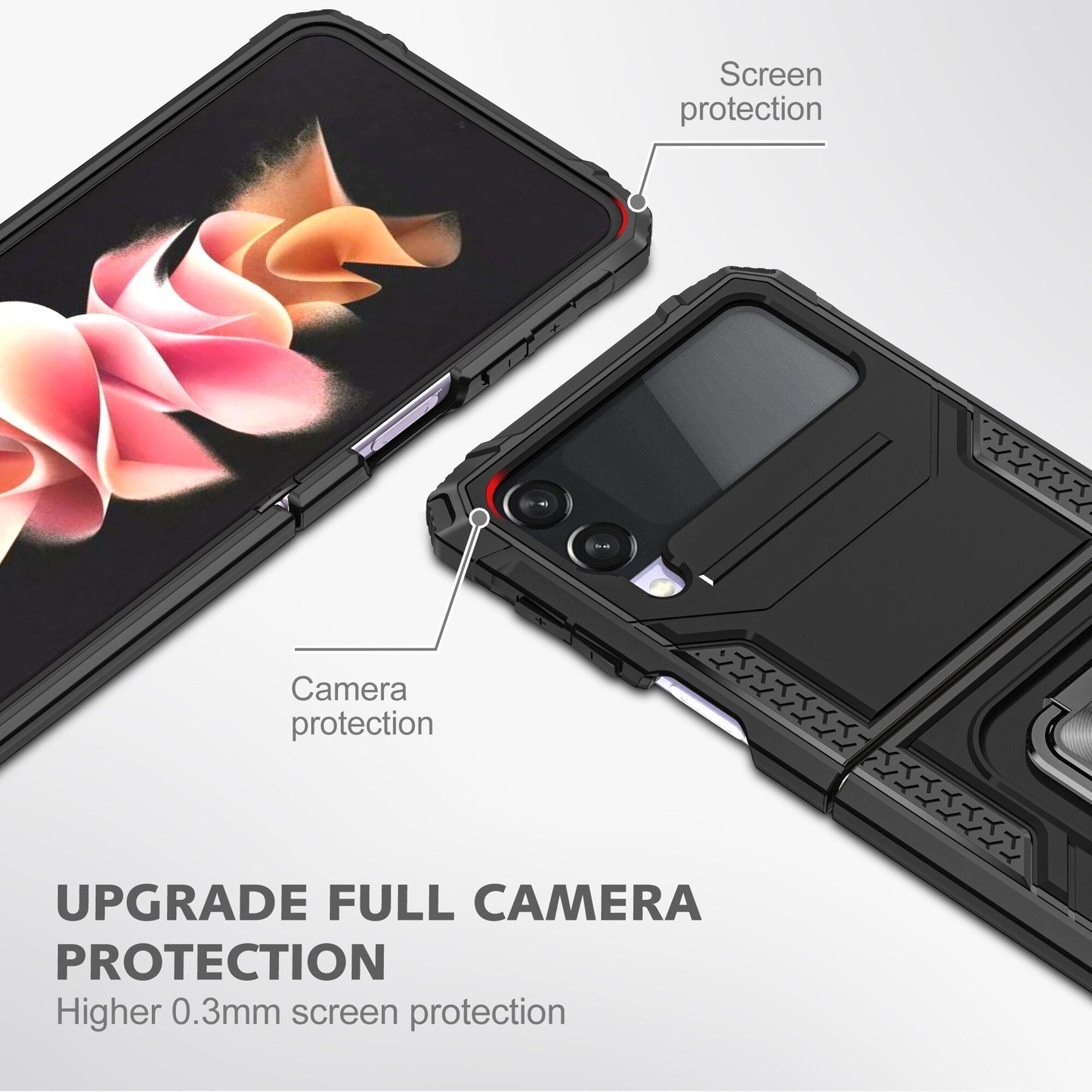 Shockproof Armor Case Stand for Samsung Galaxy Z Flip 4