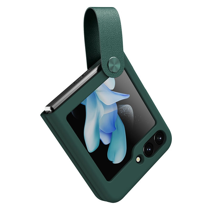 Liquid Silicone Case with Strap For Samsung Galaxy Z Flip 5