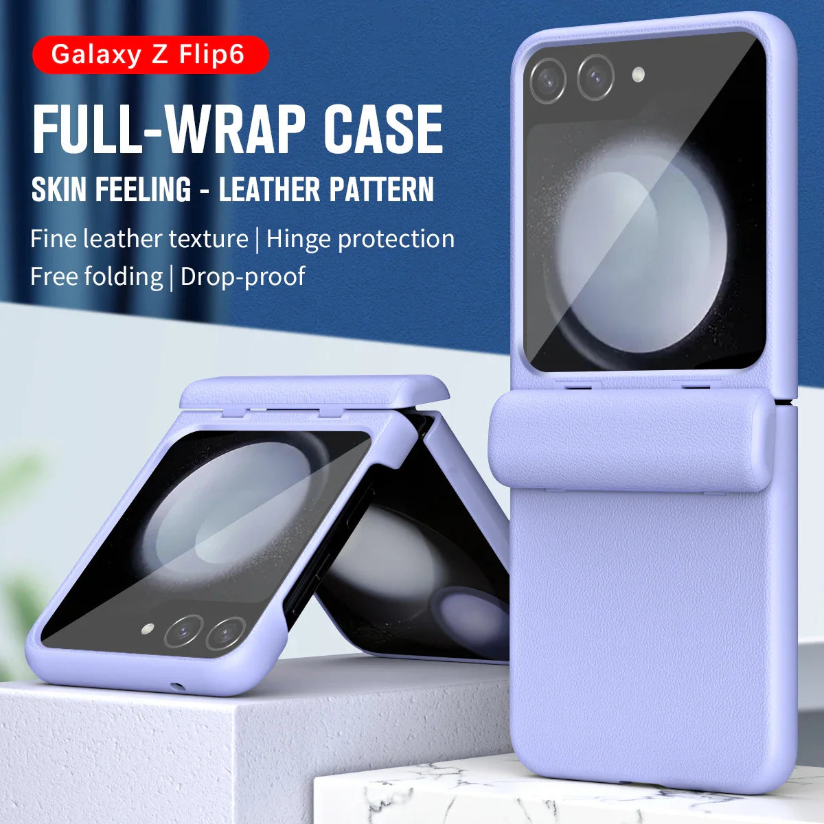 Hinge Protection Leather Case For Samsung Galaxy Z Flip 6