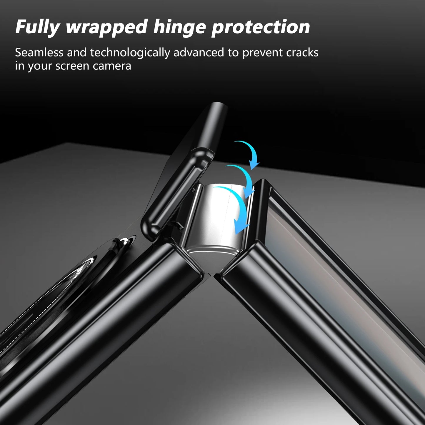360° Rotating Ring Holder Magnetic Hinge Protection Case for Samsung Galaxy Z Flip 7 with Tempered Glass Film Cover