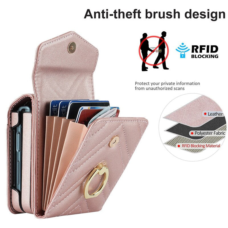 Luxury Crossbody Wallet Case for Samsung Galaxy Z Flip