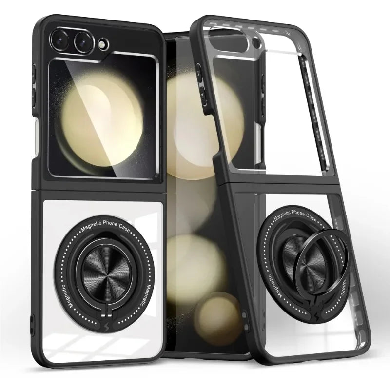 Transparent Case with Ring Holder For Samsung Galaxy Z Flip 6