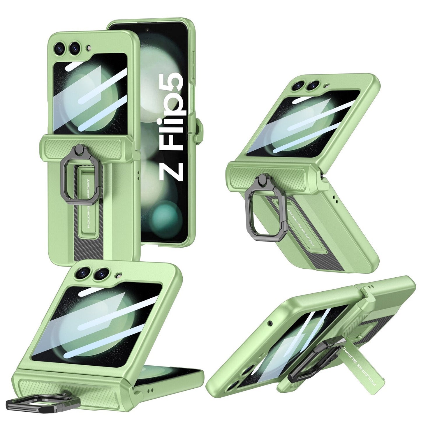 Armor Case with Ring Holder Magnetic Hinge Protective For Samsung Galaxy Z Flip 5