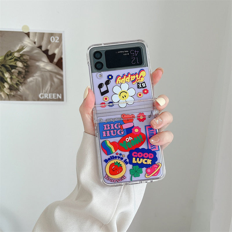 Full Protection Smile Flower Case For Samsung Galaxy Z Flip 4