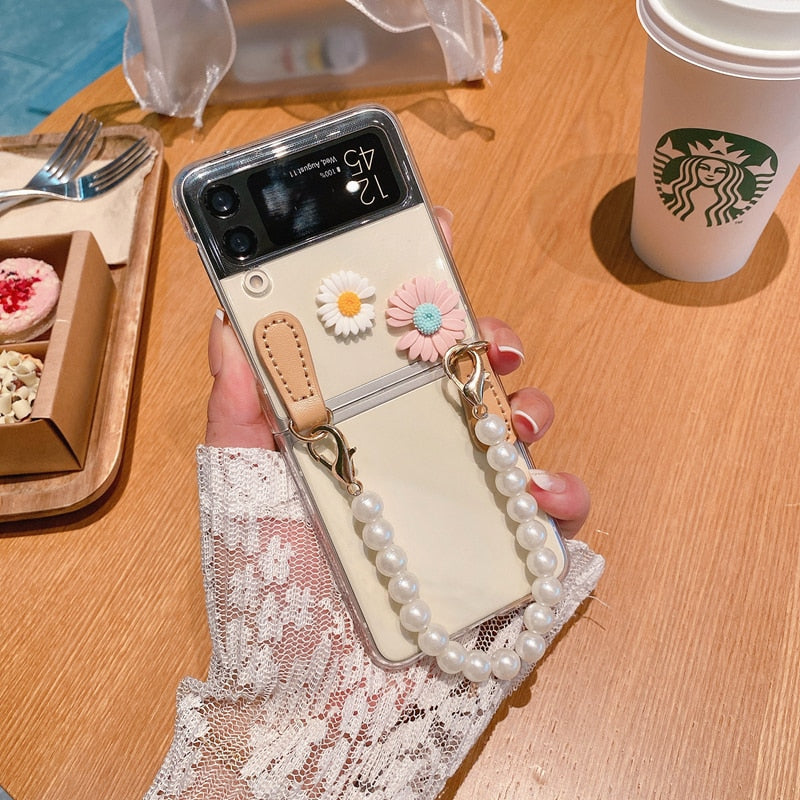 Flower Bracelet Phone Case For Samsung Galaxy Z Flip 4