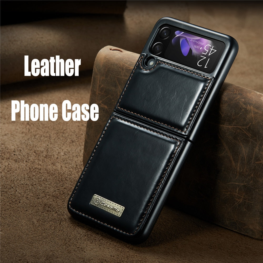 Vintage Leather Cover For Z FLIP 4