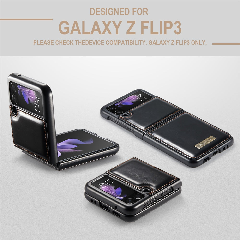 Vintage Leather Cover For Z FLIP 4