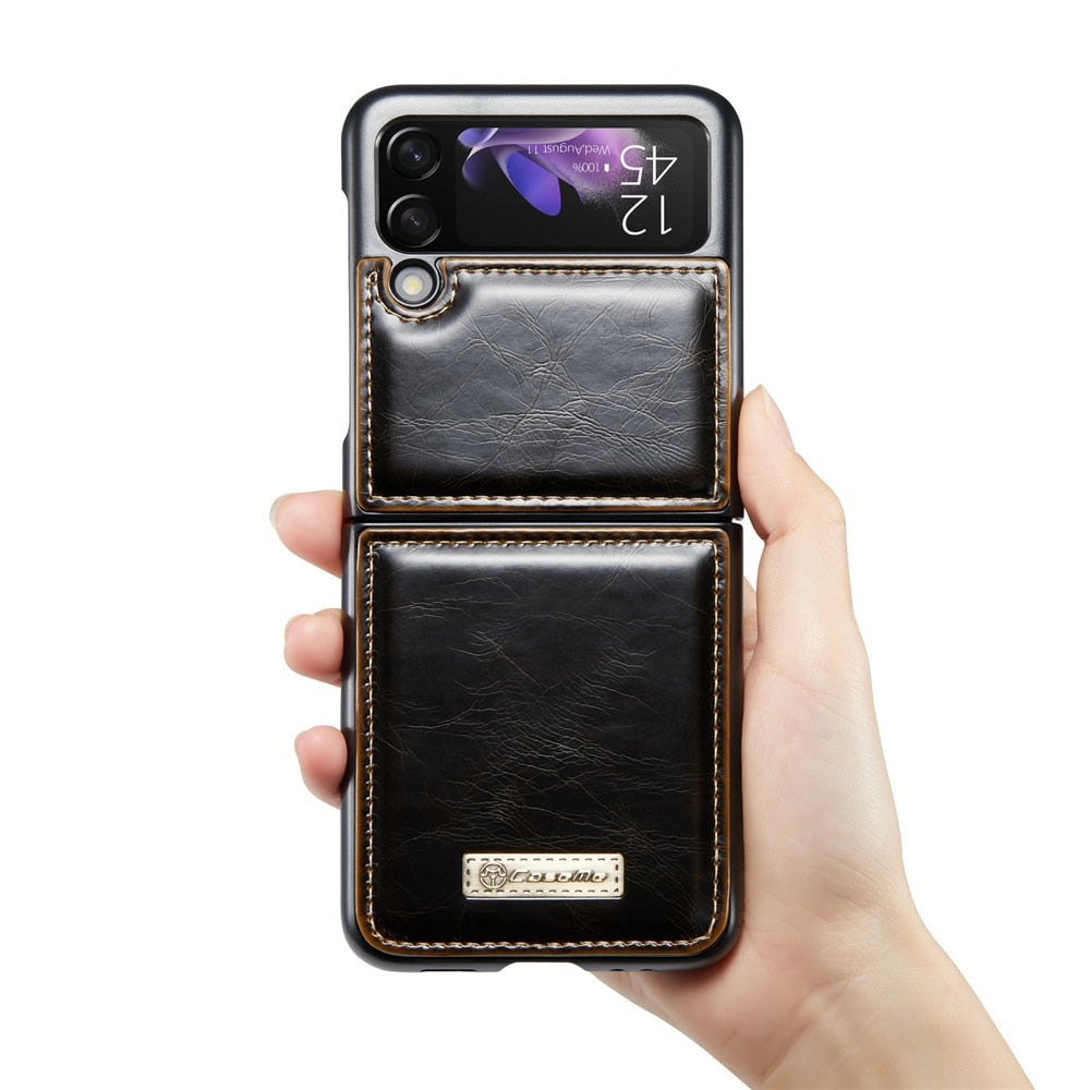 Vintage Leather Cover For Z FLIP 4