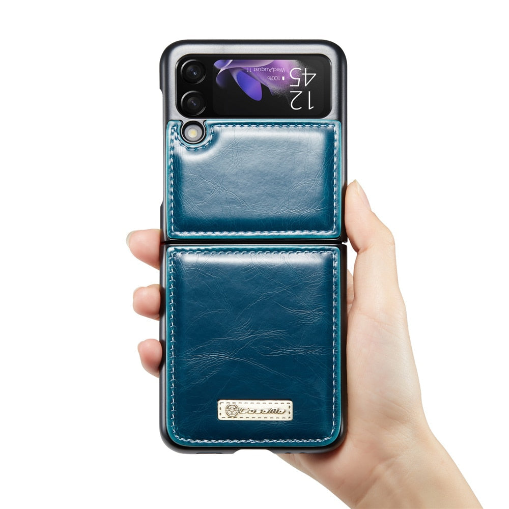 Vintage Leather Cover For Z FLIP 4
