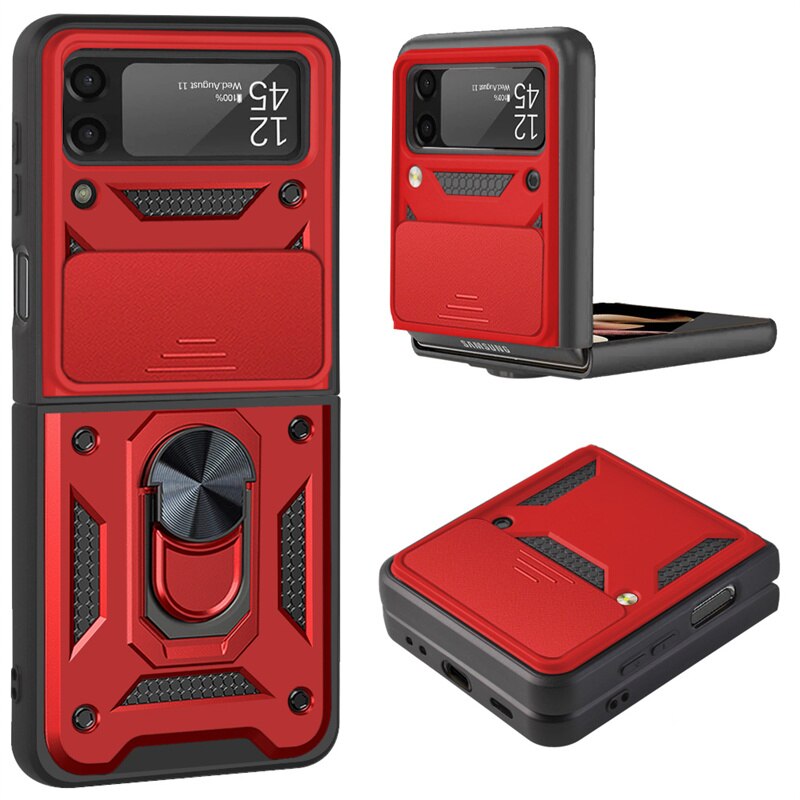 Drop Tested Cover with Magnetic Kickstand Car Mount Protective Case for Samsung Galaxy Z Flip 4