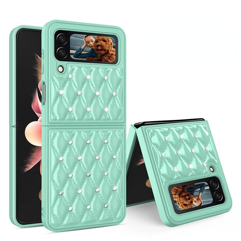 Creative Electroplating Diamond Protective Cover For Samsung Galaxy Z Flip 4