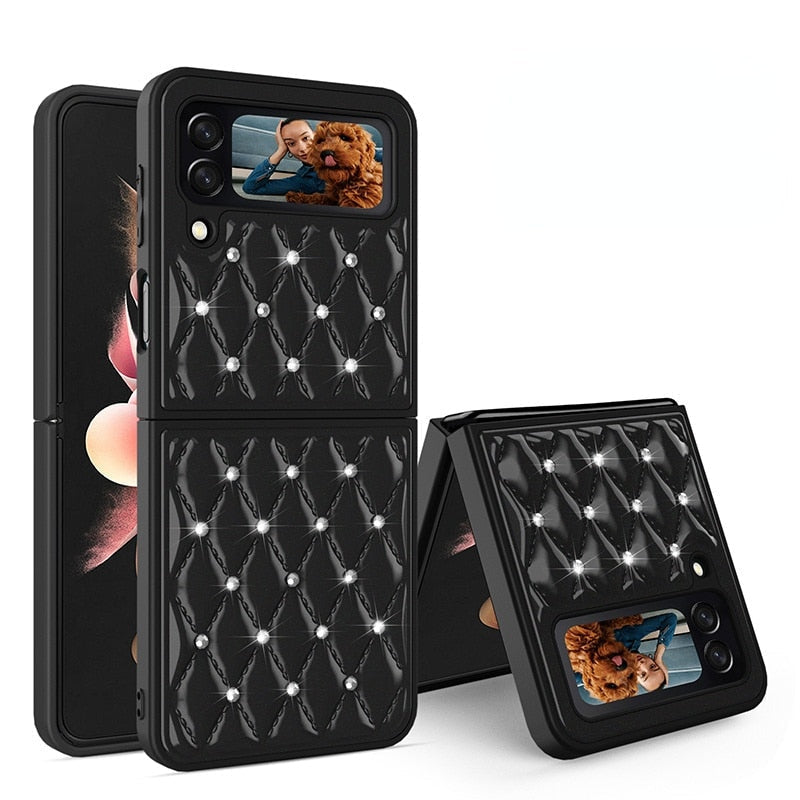 Creative Electroplating Diamond Protective Cover For Samsung Galaxy Z Flip 4
