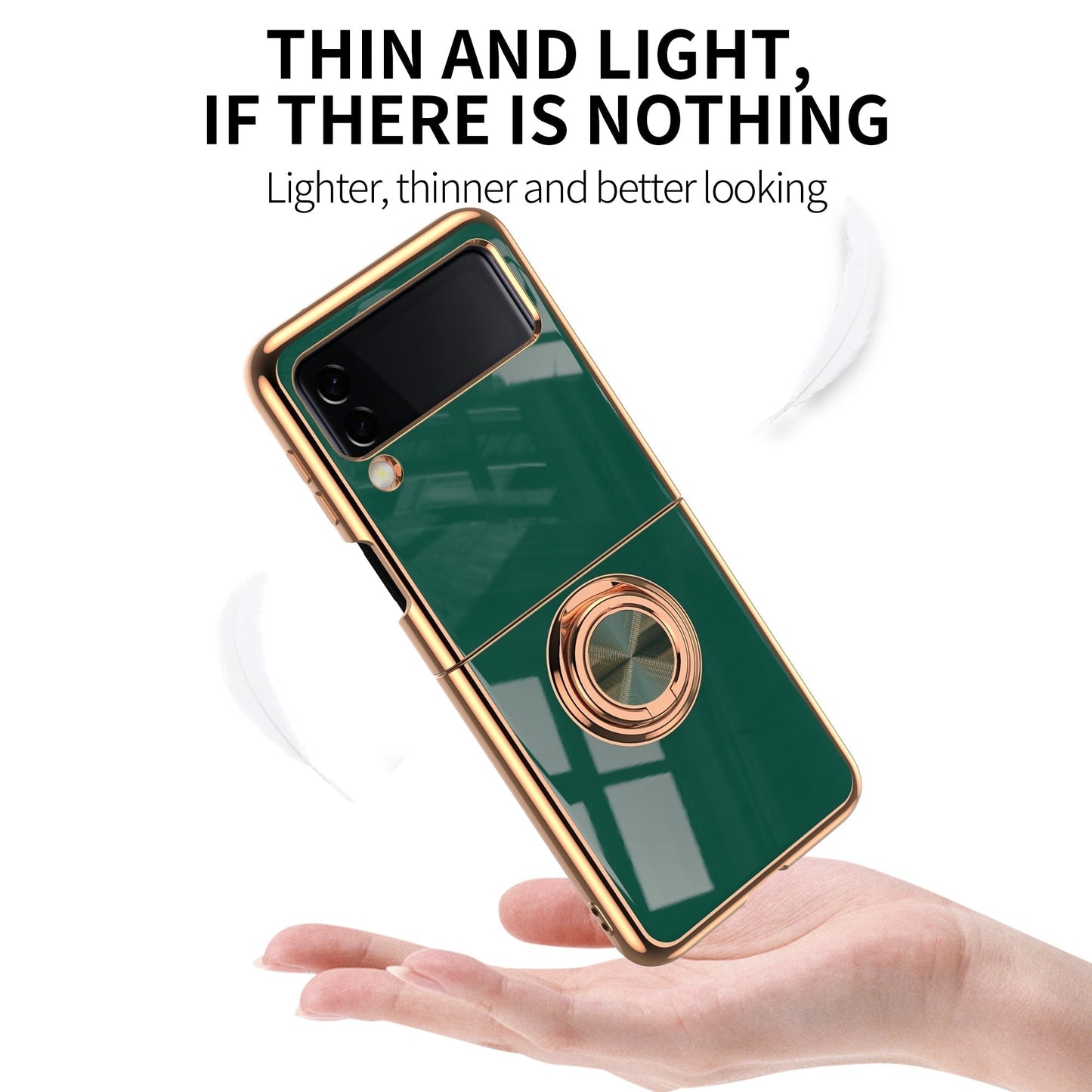 Luxury Electroplating Magnetic Ring Bracket Protective Cover for Samsung Galaxy Z Flip 4 5G