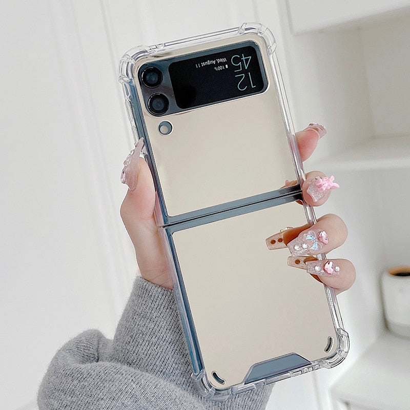 Shockproof Mirror Phone Case For Samsung Galaxy Z FLIP 4 5G