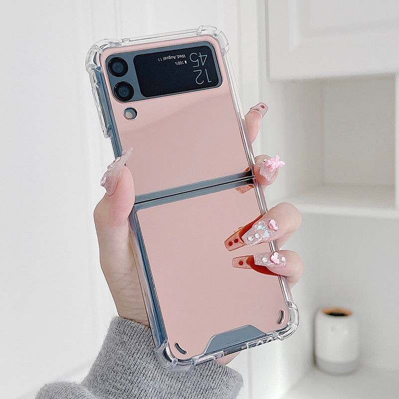 Shockproof Mirror Phone Case For Samsung Galaxy Z FLIP 4 5G