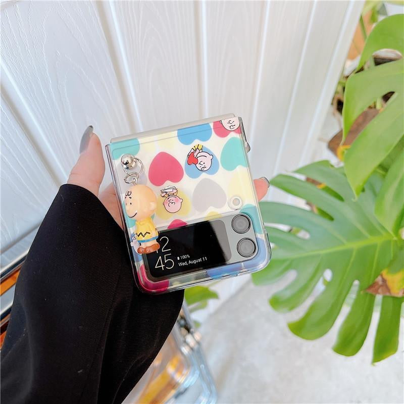 Cartoon Colorful Case with Pendant For Galaxy Z Flip 4