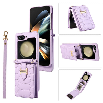 Luxury Crossbody Leather Case For Samsung Galaxy Z Flip 5