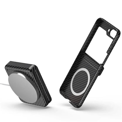 Premium Carbon Fiber Texture Magsafe Case for Samsung Galaxy Z Flip Series