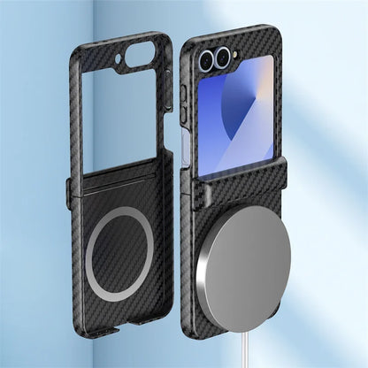 Premium Carbon Fiber Texture Magsafe Case for Samsung Galaxy Z Flip Series