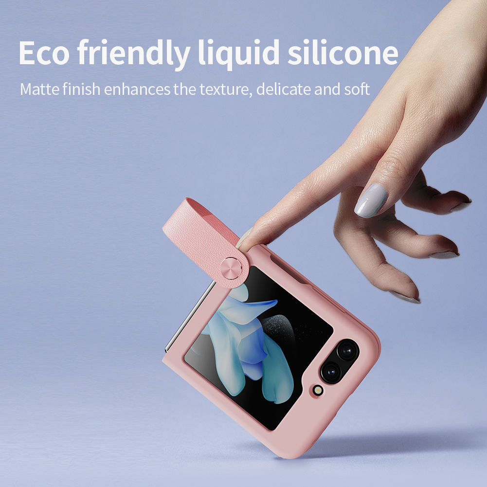 Liquid Silicone Case with Strap For Samsung Galaxy Z Flip 5