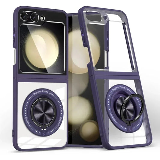 Transparent Case with Ring Holder For Samsung Galaxy Z Flip 6