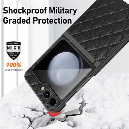 Leather Case With Lens Film Protected For Samsung Galaxy Z Flip 5