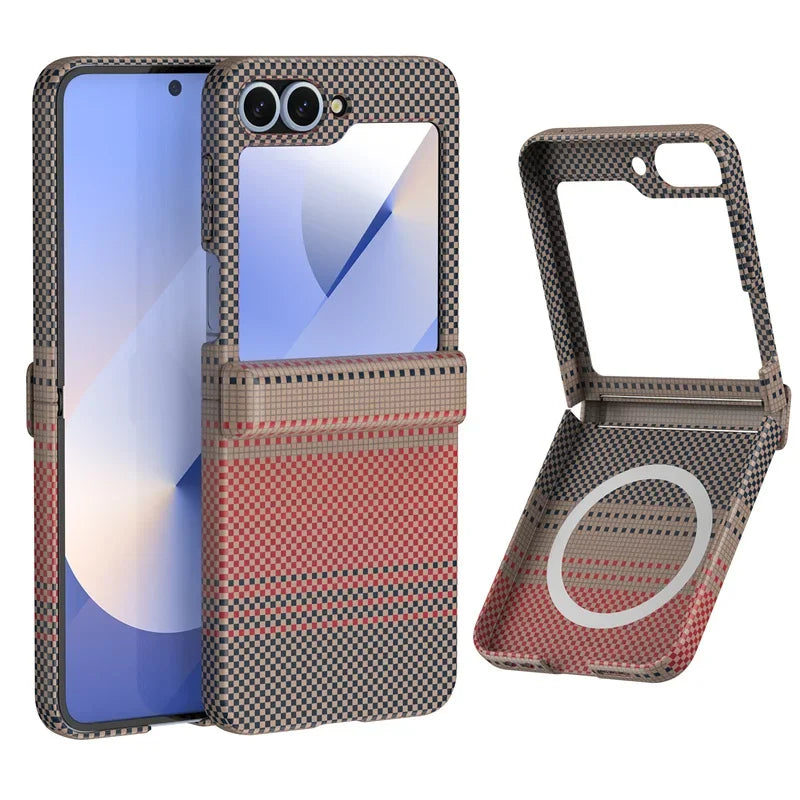 Premium Carbon Fiber Texture Magsafe Case for Samsung Galaxy Z Flip Series