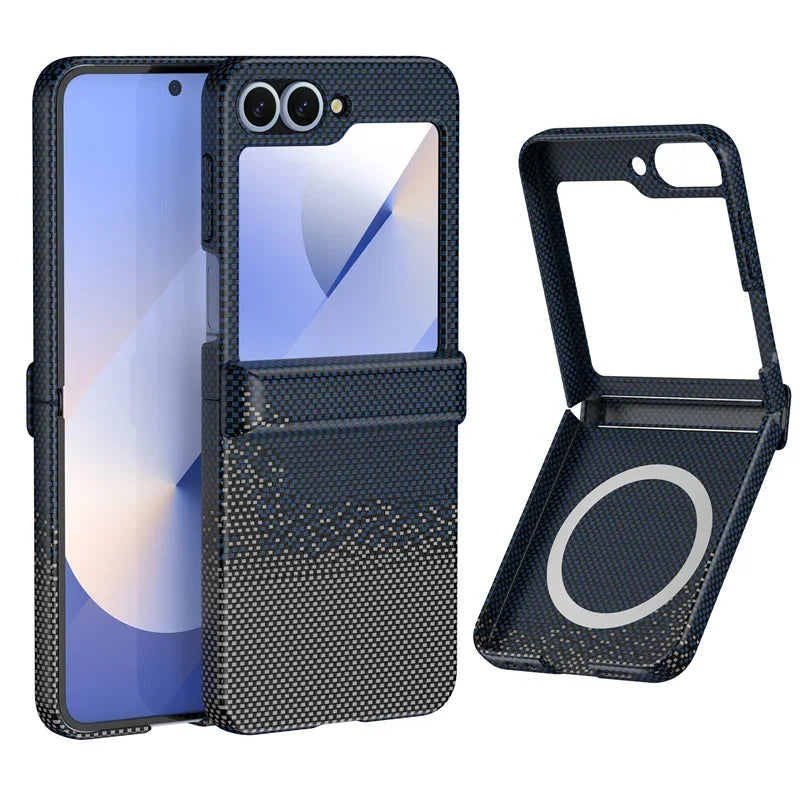 Premium Carbon Fiber Texture Magsafe Case for Samsung Galaxy Z Flip Series