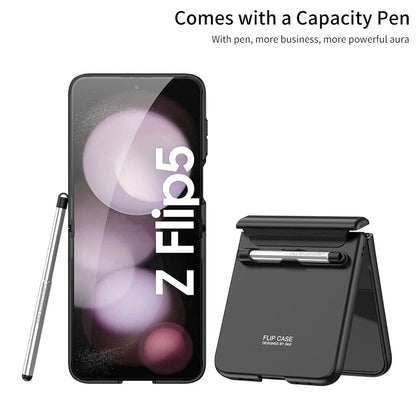Magnetic Hinge Protection Case With Touch Pen For Samsung Galaxy Z Flip 5
