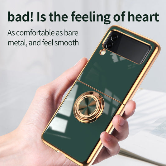 Luxury Electroplating Magnetic Ring Bracket Protective Cover for Samsung Galaxy Z Flip 4 5G