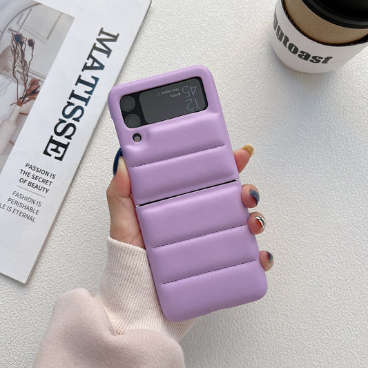 Fashion Down Jacket Leather Case For Samsung Galaxy Z Flip 4