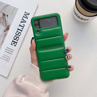 Fashion Down Jacket Leather Case For Samsung Galaxy Z Flip 4